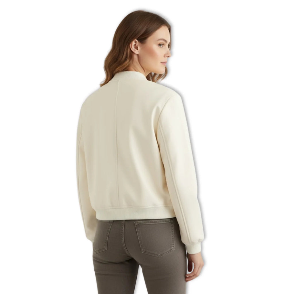 Veste Bomber Femme Courte À Boutons Pression Et Grandes Poches Plaquées