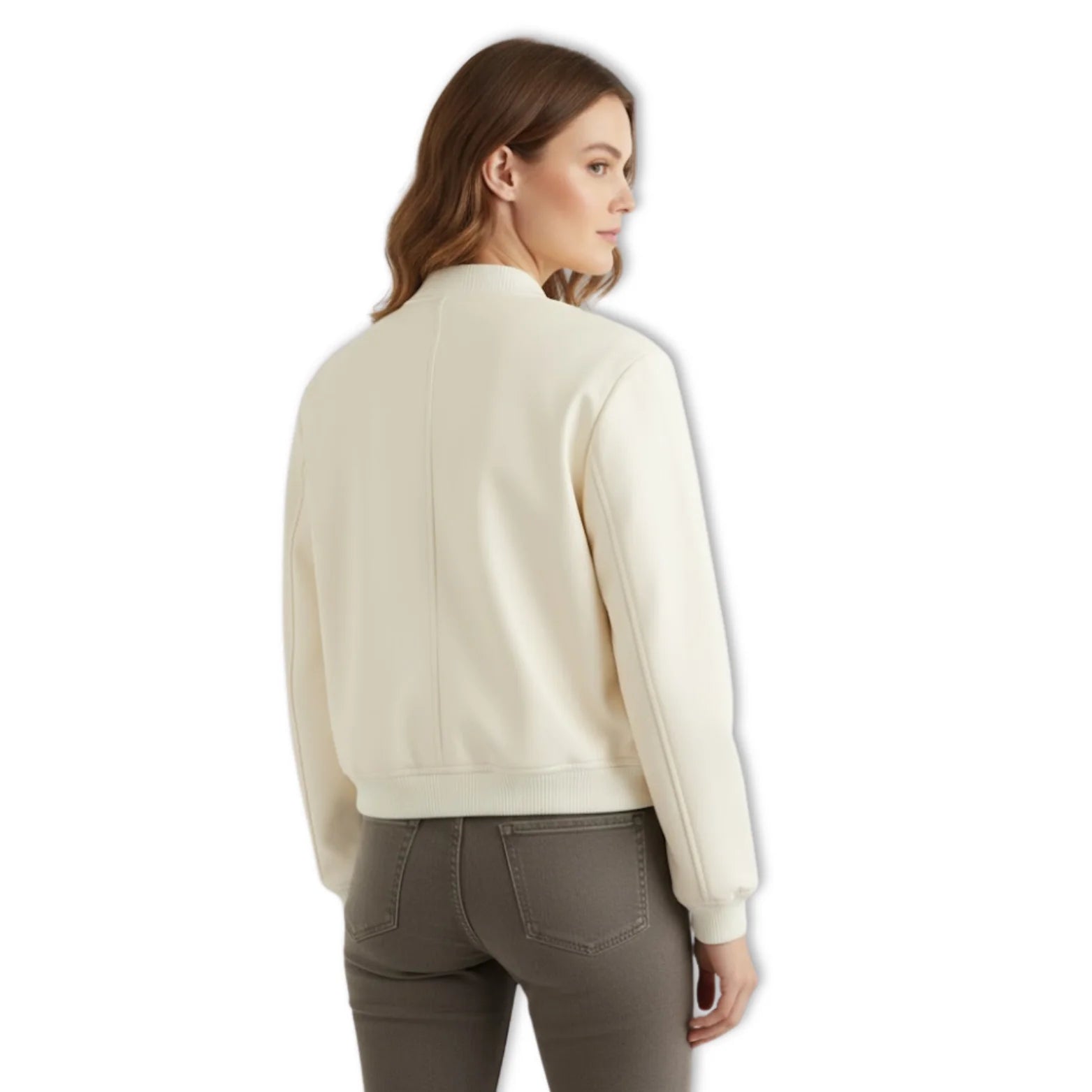 Veste Bomber Femme Courte À Boutons Pression Et Grandes Poches Plaquées