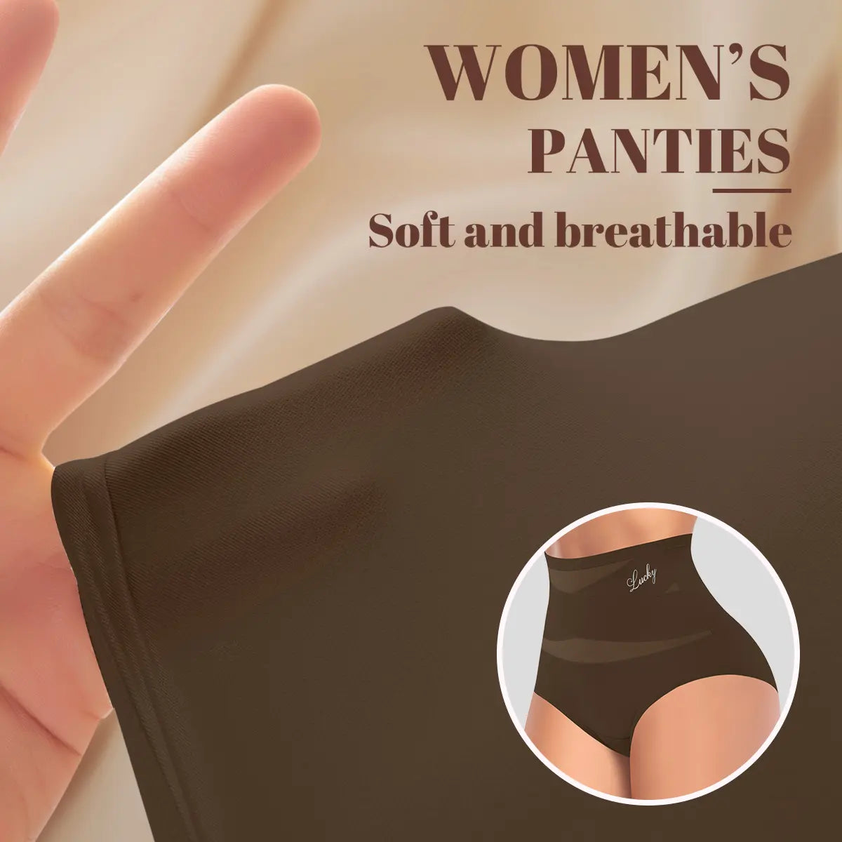 Morelect Women'S High-Waist Briefs - 4/5/6/8 Pcs Basic Lucky Logo Sheer Mesh Bikini Panties, Breathable Lightweight Women'S Underwear, All-Season Essential Mothers' Day Gift, Underwear for Women
