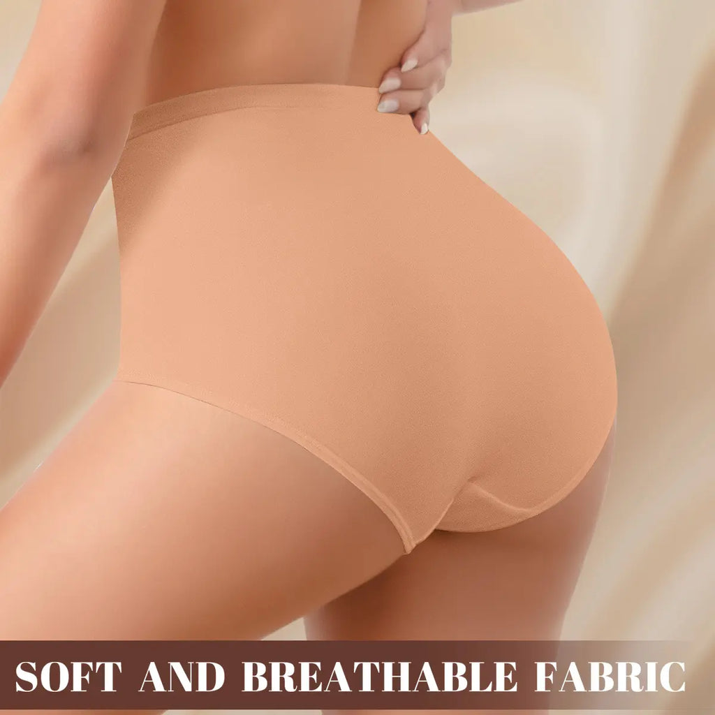 Morelect Women'S High-Waist Briefs - 4/5/6/8 Pcs Basic Lucky Logo Sheer Mesh Bikini Panties, Breathable Lightweight Women'S Underwear, All-Season Essential Mothers' Day Gift, Underwear for Women