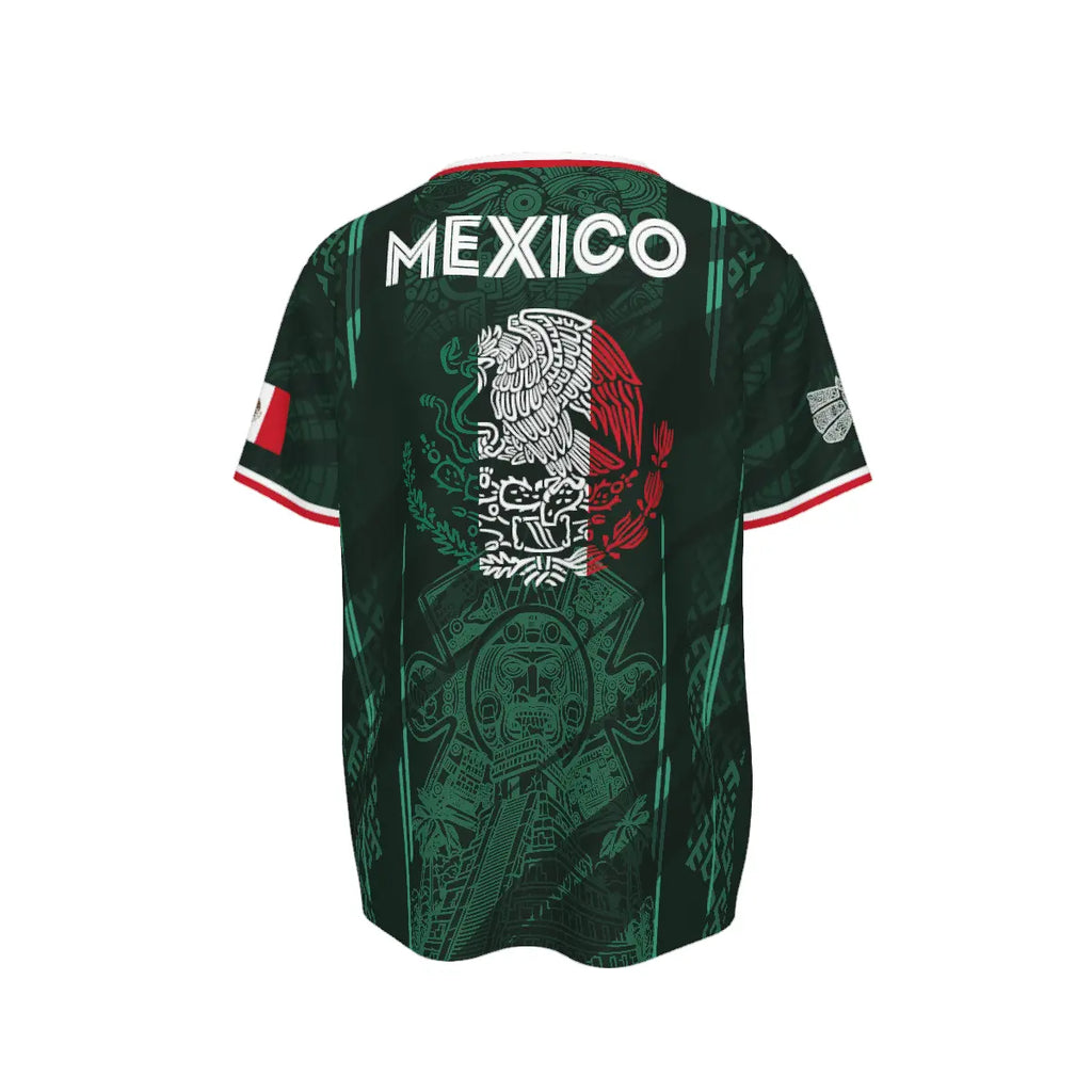2026 Mexico Soccer Jersey, Chichén Itzá Pyramid Graphic Retro Soccer Jersey, All over Print, Casual Style for All Seasons, Classic Throwback Jersey Sportswear Top