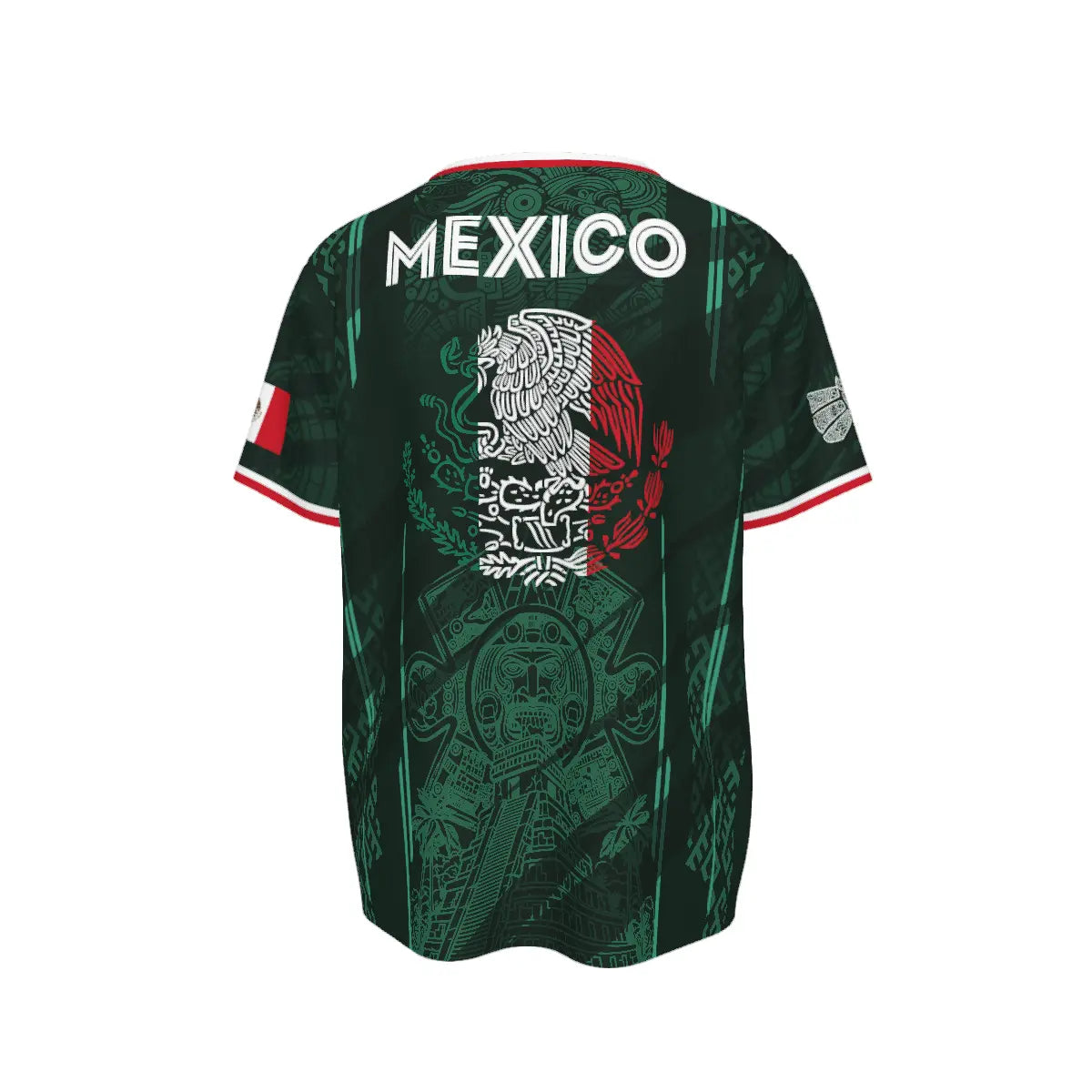 2026 Mexico Soccer Jersey, Chichén Itzá Pyramid Graphic Retro Soccer Jersey, All over Print, Casual Style for All Seasons, Classic Throwback Jersey Sportswear Top