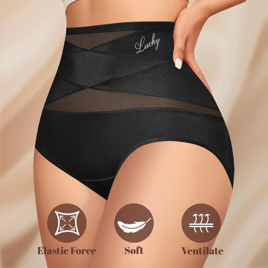 Morelect Women'S High-Waist Briefs - 4/5/6/8 Pcs Basic Lucky Logo Sheer Mesh Bikini Panties, Breathable Lightweight Women'S Underwear, All-Season Essential Mothers' Day Gift, Underwear for Women